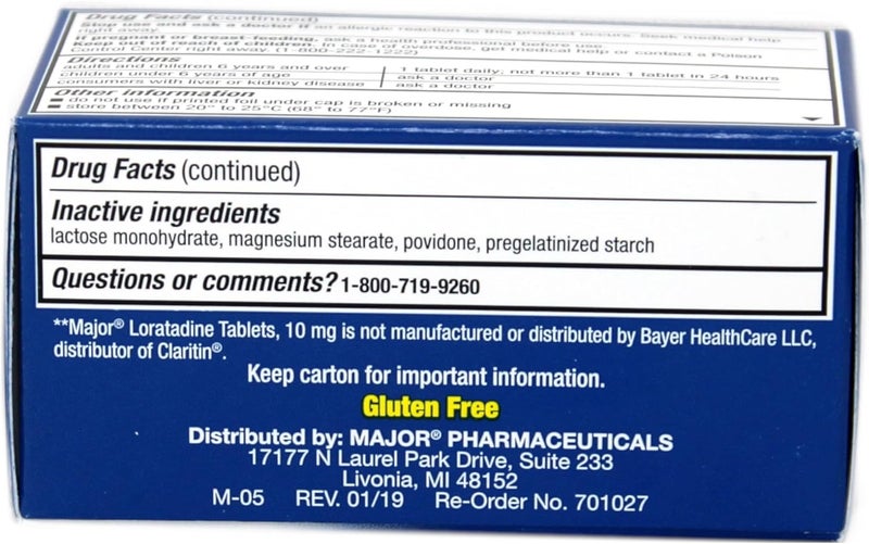 Major Pharmaceuticals NonDrowsy Allergy Loratadine 10mg Tablets 90 Count - Image 3