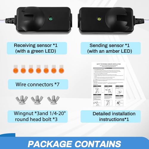 Werhoo 41A5034 Safety Sensor Kit, Replacement for Craftsman/Chamberlain/Liftmaster Garage Door Sensor, Compatible with Liftmaster/Chamberlain/Craftsman Garage Door openers Made After 1997 - Image 2