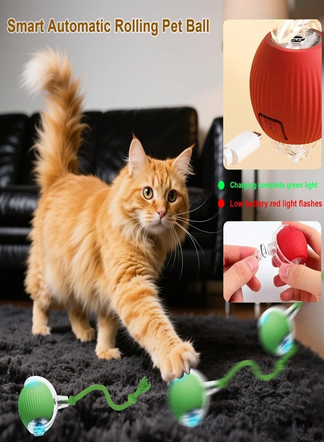 Taikcsut Interactive Cat Toy, 2025 New Interactive Rolling Cats Dog Toy Balls 360° Smart Automatic Rolling Pet Ball, Fast Moving Toy for Dog,Cat Ball Toy(Geen) - Image 2