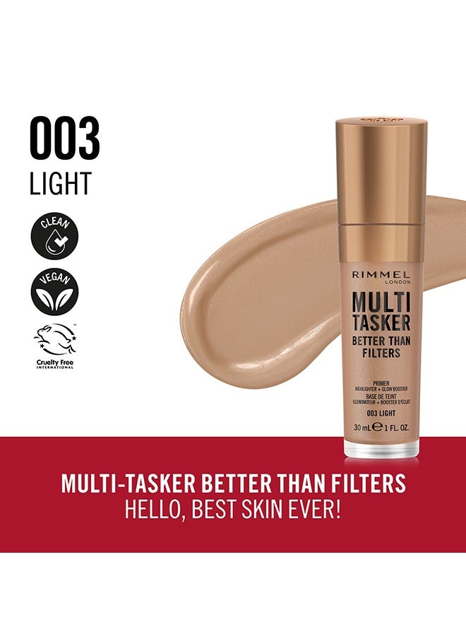RIMMEL LONDON - Multi-Tasker Better Than Filters Face Primer, Glow Booster and Highlighter - 003 - Light, 30ml - Image 1