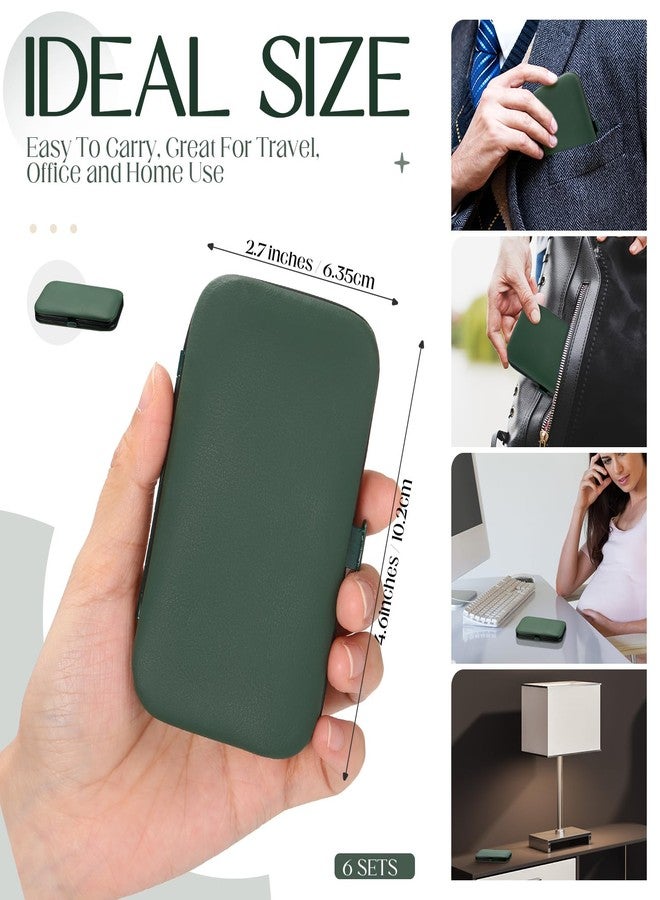 Hanaive 6 Set Manicure Set 48Pcs Nail Clippers Pedicure Kit 8 in 1 Stainless Steel Grooming Kit Professional Nail Care Tools with Luxurious Travel Case for Men Women Gift(Green) - Image 2