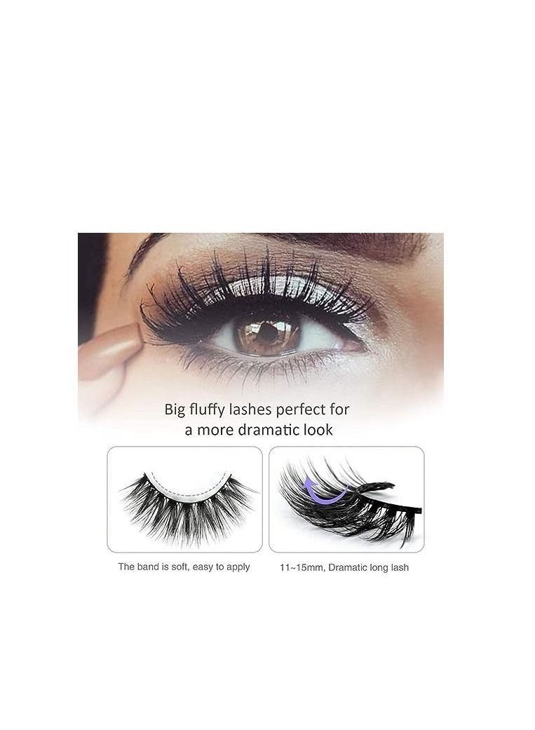 أوريتي رموش صناعية من ORiTi، 5 أزواج من الرموش الطبيعية الناعمة ثلاثية الأبعاد، مصنوعة يدويًا، رموش كثيفة متقاطعة، قابلة لإعادة الاستخدام، عبوة من الرموش الناعمة الطويلة للمكياج (F820) - Image 4