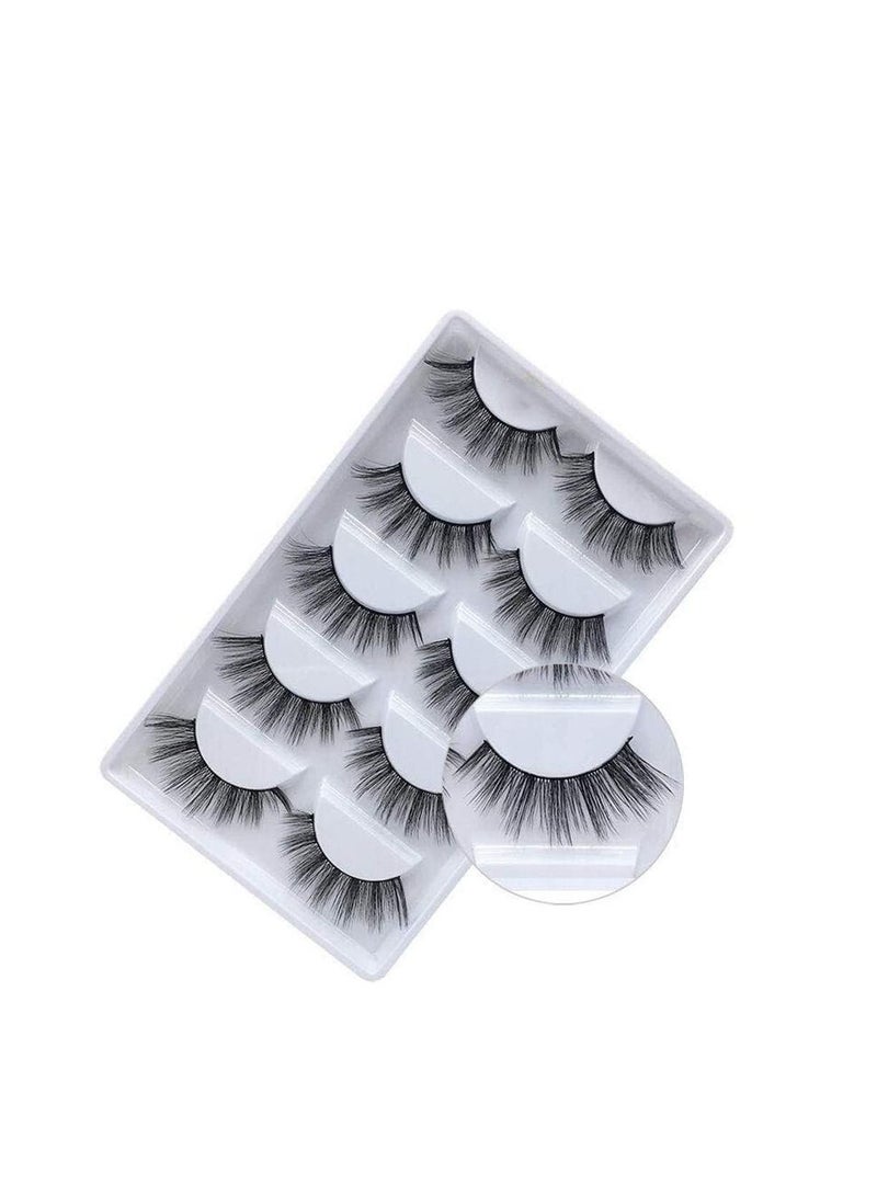 أوريتي رموش صناعية من ORiTi، 5 أزواج من الرموش الطبيعية الناعمة ثلاثية الأبعاد، مصنوعة يدويًا، رموش كثيفة متقاطعة، قابلة لإعادة الاستخدام، عبوة من الرموش الناعمة الطويلة للمكياج (F820) - Image 2