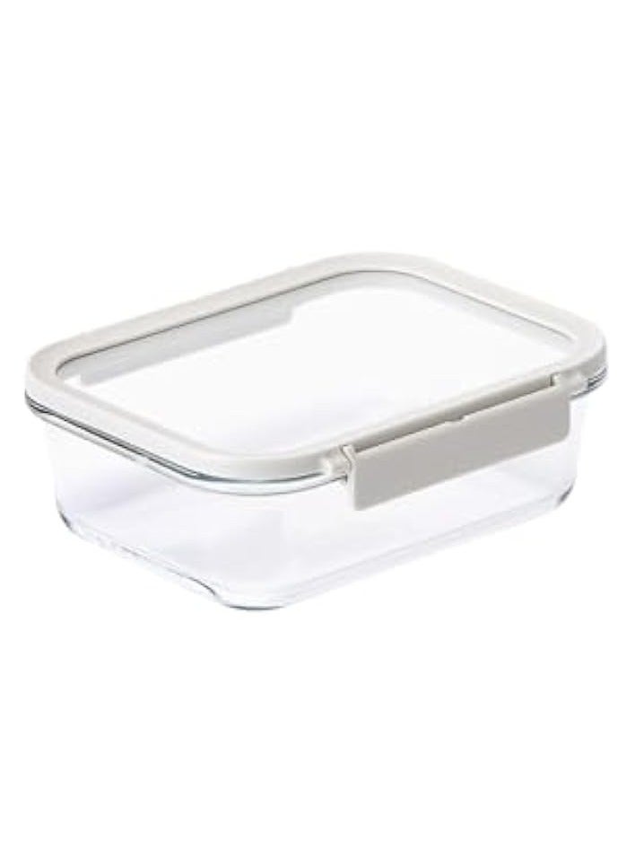Green Tiger Rectangular Glass Food Container with Lid, 1.5 Liter Capacity - Image 1