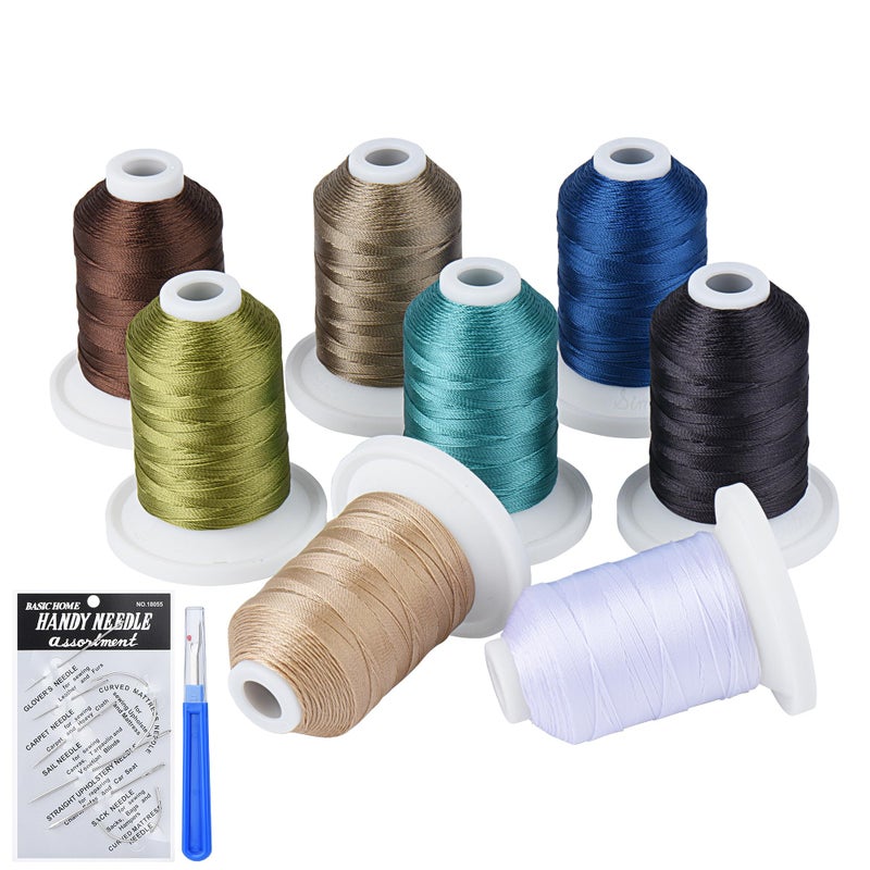 Strong Upholstery Repair Thread UV Resistant Heavy Duty Indoor Outdoor for Hand or Machine Sewing Simthread Polyester Bonded Thread 12wt 250 Yards 8C01