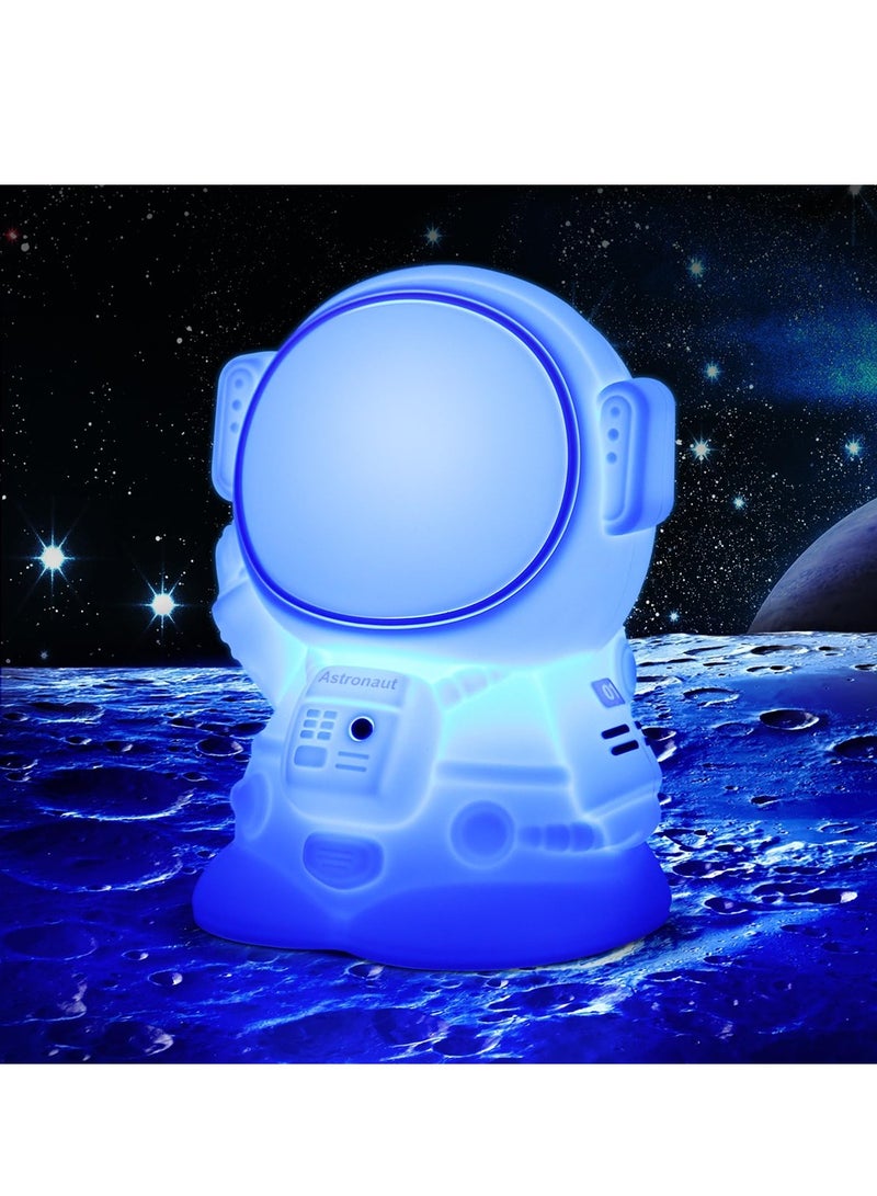 SYOSI Astronaut Night Light, Dimmable Kids Night Lamp, Portable Silicone Spaceman Nursery Night Light, Touch Control Rechargeable Night Light for Nursery Children's Room Decoration and Kids Gift  - Image 1