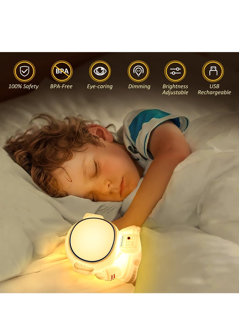 SYOSI Astronaut Night Light, Dimmable Kids Night Lamp, Portable Silicone Spaceman Nursery Night Light, Touch Control Rechargeable Night Light for Nursery Children's Room Decoration and Kids Gift  - Image 4