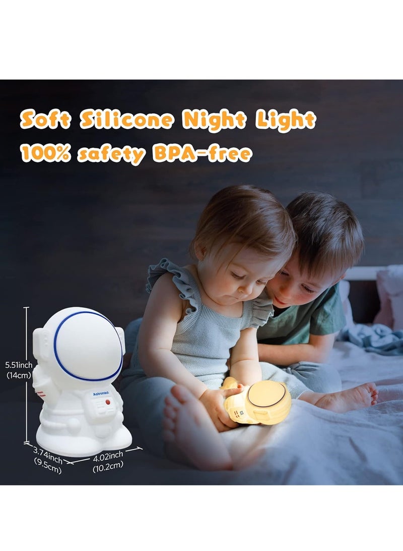 SYOSI Astronaut Night Light, Dimmable Kids Night Lamp, Portable Silicone Spaceman Nursery Night Light, Touch Control Rechargeable Night Light for Nursery Children's Room Decoration and Kids Gift  - Image 2
