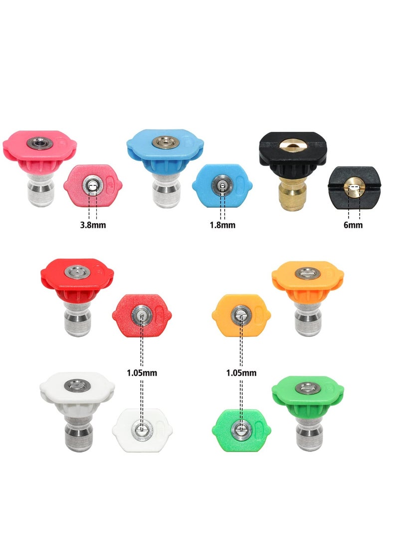 Washer Spray Nozzle Tips Multiple Spray Degrees 1/4 Inch Quick Connection 4000 PSI Tool Daily Pressure Washer Spray Nozzle Tips Multiple Degrees (7 Pack 1/4 inch) - Image 2