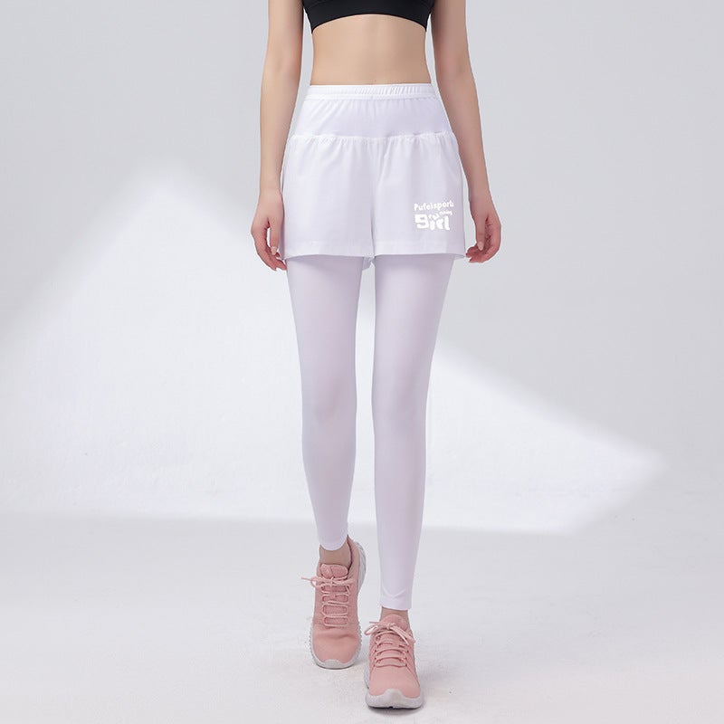 Generic High Waist Anti-Exposure Fitness Tennis Skirt 12215 white - Image 1