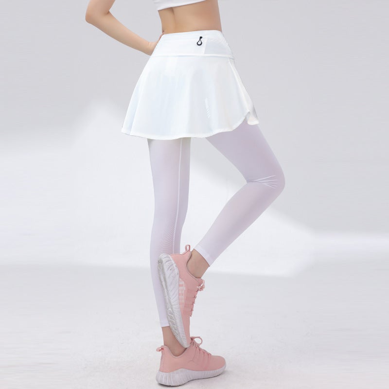 Generic High Waist Anti-Exposure Fitness Tennis Skirt 12215 white - Image 4