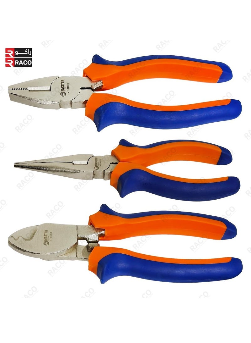 RACO Master 3 Piece 160mm Plier Set | Soft Grip Hand Tools Kit | Combination, Diagonal Cutting, Long Nose | DIY Projects and Home Maintenance - Image 3