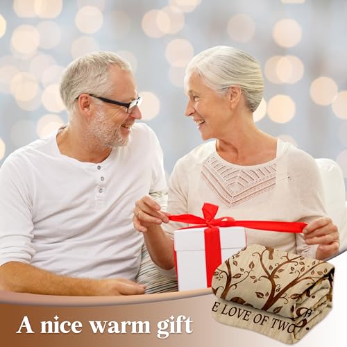 Glydein Happy 50th Anniversary Wedding Gifts Flannel Soft Blanket Decor Golden 50th Anniversary Romantic Gifts for Couple Parents 50 Year Wedding Anniversary Decorations 50x60 inches - Image 3