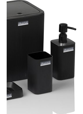 ‎okyanus Home Ocean Home Mina Black Striped Square Bathroom Set  - Image 4