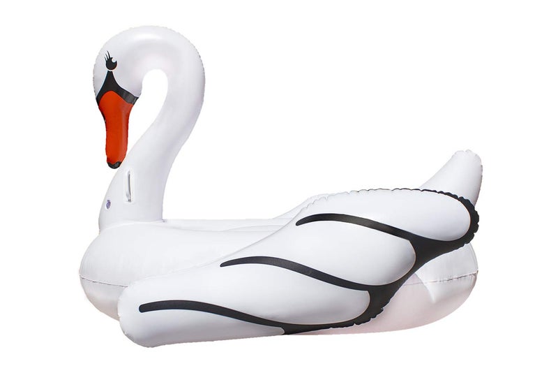 Poolmaster Jumbo Swimming Pool Float Rider Swan White Extra Large - Image 3
