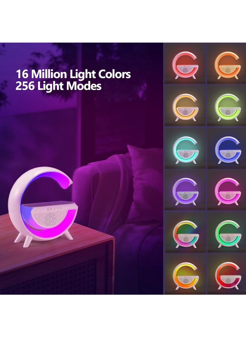 MARK STORE - Bluetooth speaker, Wireless Charger Ambient Light, LED Smart Table Lamp, RGB Color Changing Atmosphere Lamp, Dimmable Night Light with Music Sync, Smart Mood Light for Bedroom - Image 1