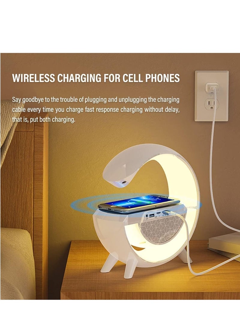 MARK STORE - Bluetooth speaker, Wireless Charger Ambient Light, LED Smart Table Lamp, RGB Color Changing Atmosphere Lamp, Dimmable Night Light with Music Sync, Smart Mood Light for Bedroom - Image 1