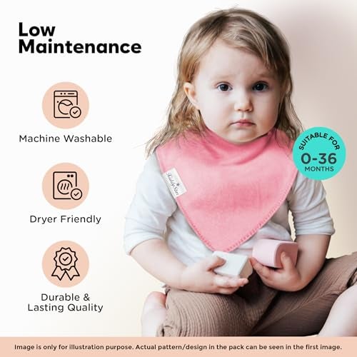 KiddyStar Double Layer Bandana Bibs - Thick, Multi Snaps, Organic Cotton - Soft & Absorbent - For Drooling, Teething, Feeding - Image 5