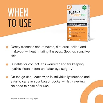 Thea Blephaclean PF Daily Eyelid Wipes Gentle Cleansing for the eyelids and skin around the eyes Suitable for Babies over 3 months old children adults 20 Sterile PlasticFree Wipes - Image 4