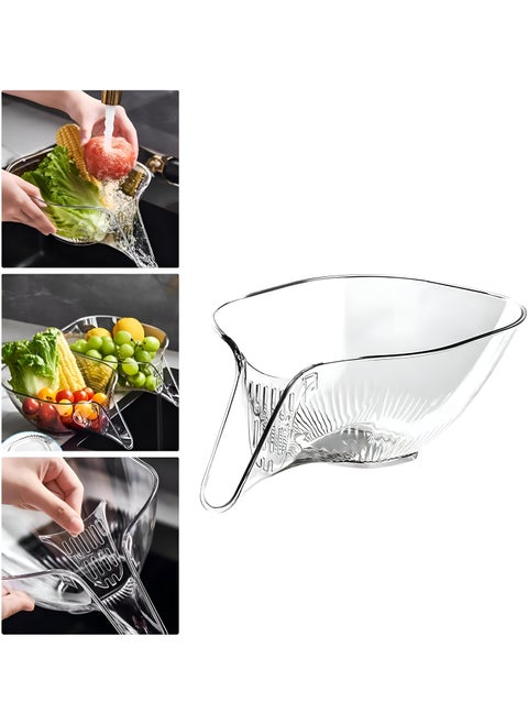 Funnel-Equipped Acrylic Strainer Basket For Multiple Functions: A Draining Tray Ideal For Both Kitchen And Bathroom Applications