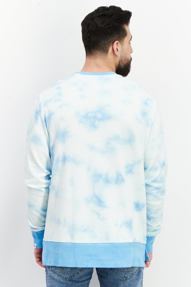 Mister Men Crew Neck Long Sleeves Tie Dye Sweatshirt, Blue - Image 3