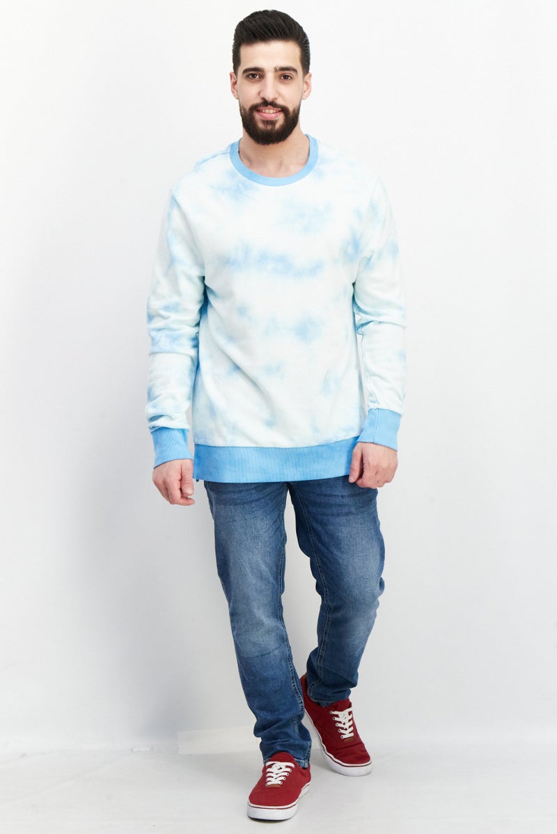 Mister Men Crew Neck Long Sleeves Tie Dye Sweatshirt, Blue - Image 4