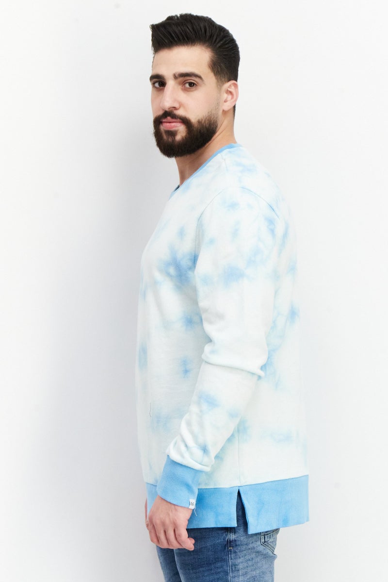 Mister Men Crew Neck Long Sleeves Tie Dye Sweatshirt, Blue - Image 4
