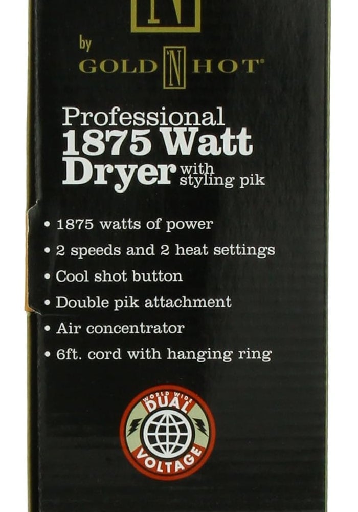 Gold N Hot Professional 1875-Watt Hair Dryer with Styling Pik and Air Concentrator - Image 4