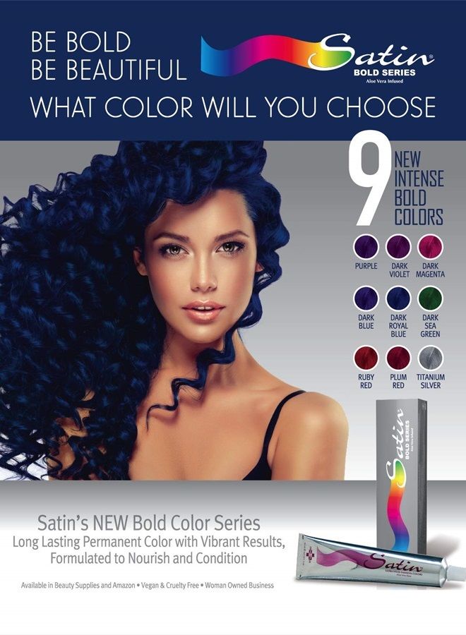 Satin Dark Blue | Complete Hair Dye | Permanent and Semi-Permanent | Long Lasting | Vegan and Cruelty-Free - Image 3