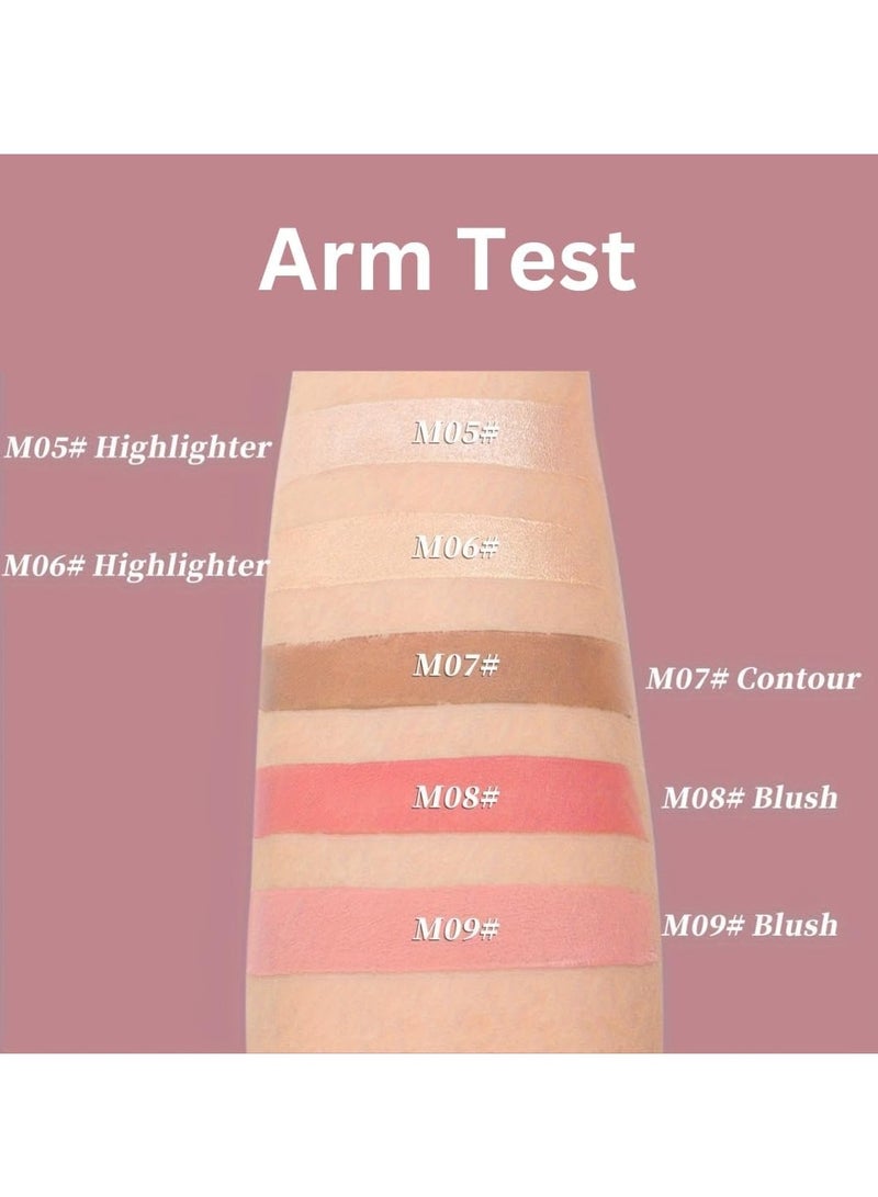 HelloKiss عصا خافي العيوب مع رأس فرشاة بلشر مكياج عصا بلشر كريمي طويلة الأمد مقاومة للماء لعصا خافي العيوب وإضاءة خافي العيوب كونتور هايلايتر عصا 09 - Image 4