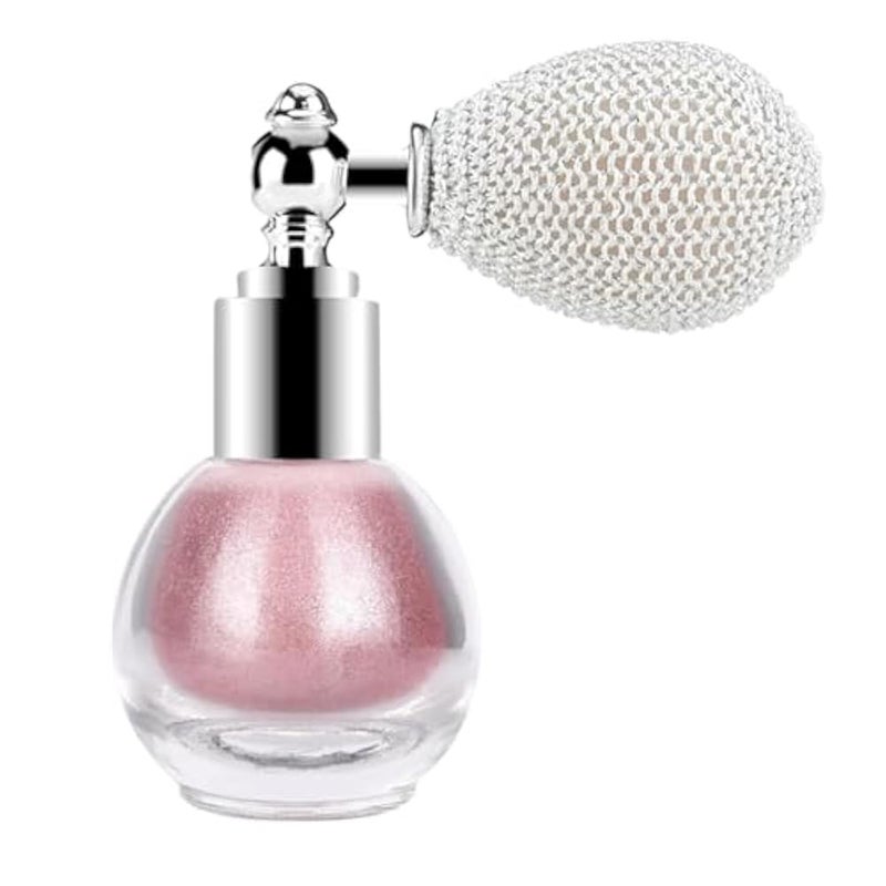 Highlighter Spray, Loose Shimmer Powder High Gloss Makeup Mist for Body, Face, Hair, Long Lasting Glitter Hairspray for Festive Party, Stage Shows, Nightclubs (Rose gold) - Image 1