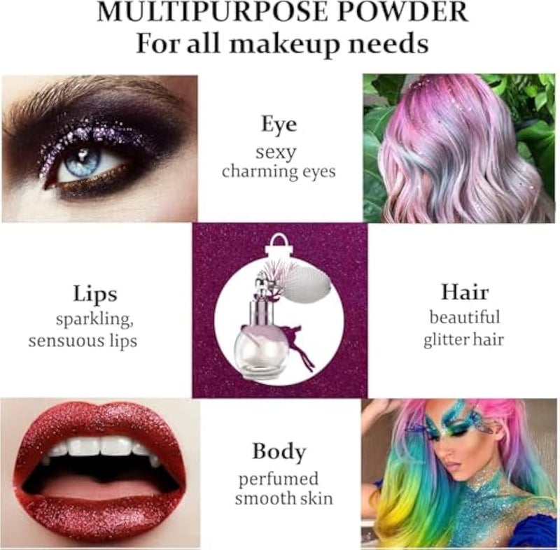 Highlighter Spray, Loose Shimmer Powder High Gloss Makeup Mist for Body, Face, Hair, Long Lasting Glitter Hairspray for Festive Party, Stage Shows, Nightclubs (Rose gold) - Image 4