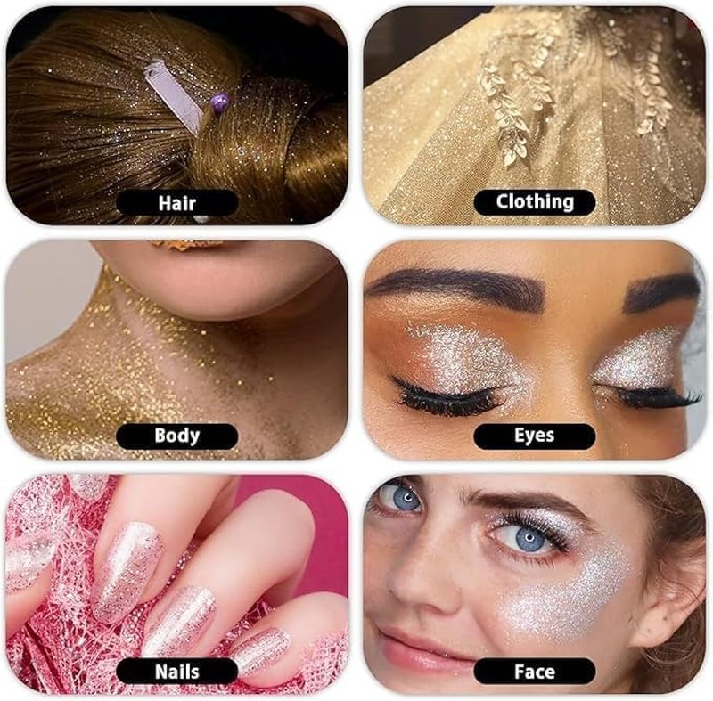 Highlighter Spray, Loose Shimmer Powder High Gloss Makeup Mist for Body, Face, Hair, Long Lasting Glitter Hairspray for Festive Party, Stage Shows, Nightclubs (Rose gold) - Image 5