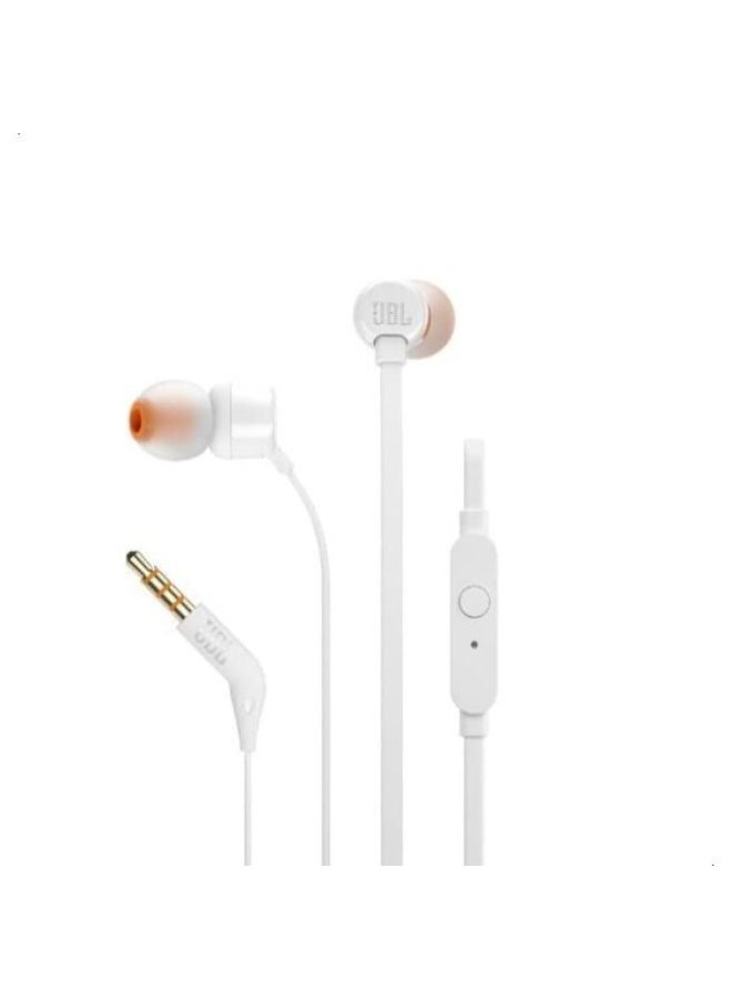 JB Collection JBL Tune 110 by Harman in-Ear Headphones with Mic (White) - Image 1