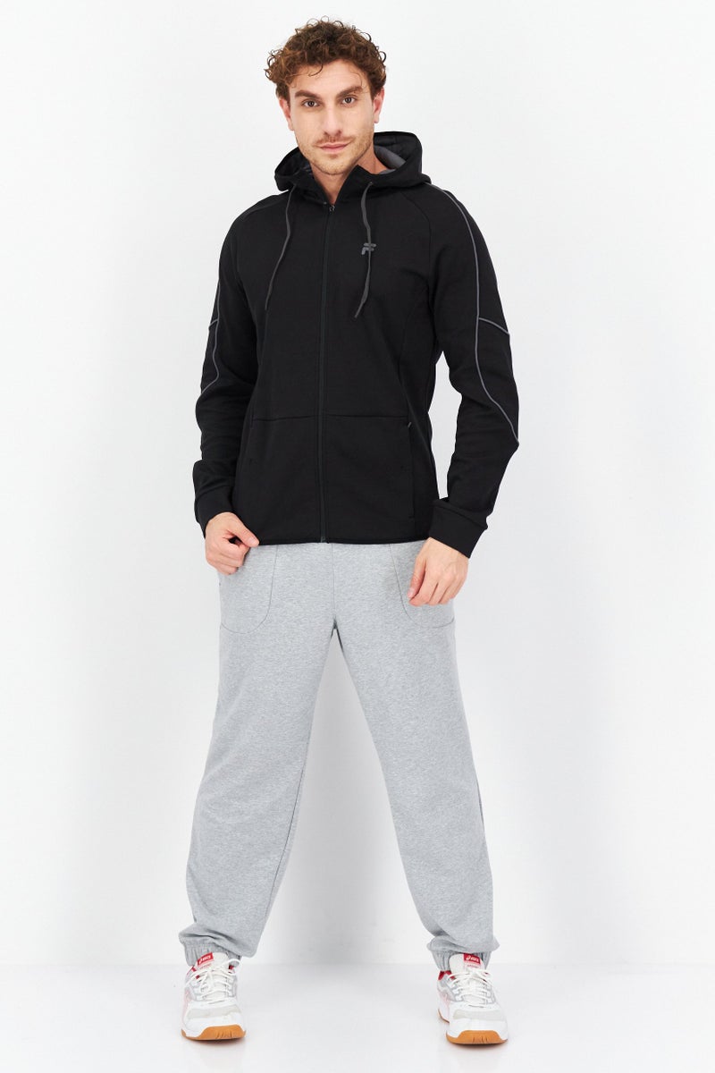FILA Men Sportswear Fit Hooded Brand Logo Outdoor Hoodies, Black - Image 3