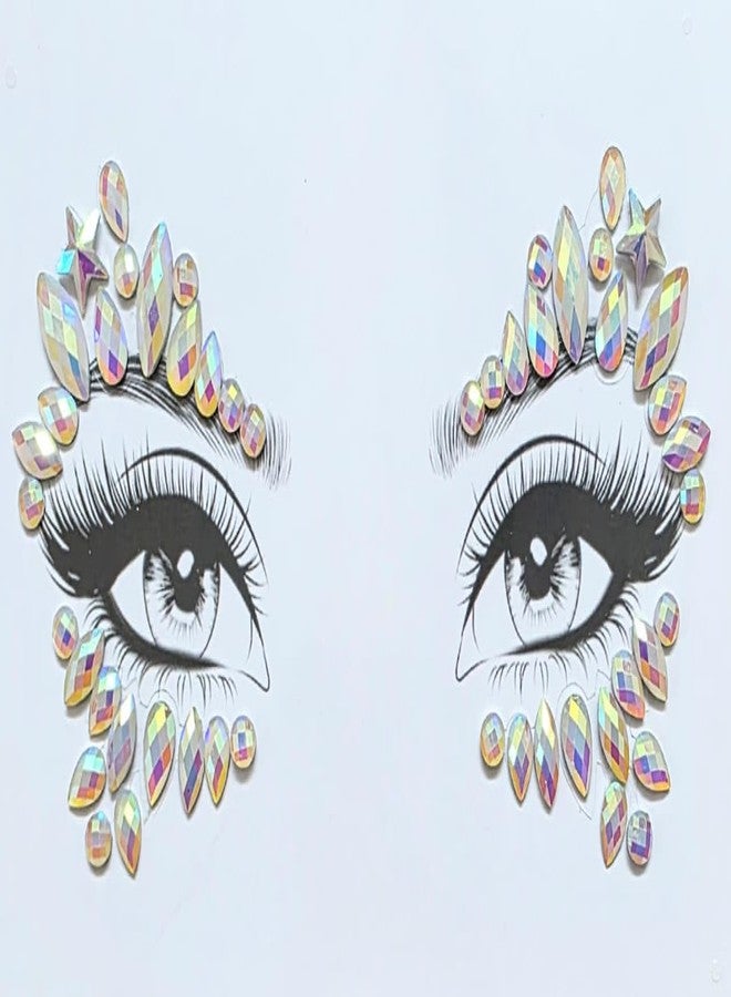 Glitter BOUTIQUE Face Gems Rhinestone Face Decoration Jewelry Stickers For Women Girls, Mermaid's Tears Makeup Artist Temporary Eyes Decor Crystal Face Jewels for Festival, Party (GLOW IN THE DARK FACE GEMS)