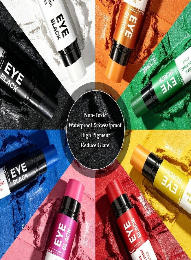 HCKLM 8 Packs Eye Black Stick for Baseball Football Softball Lacrosse,Anti-Glare Face Painting Eyeblack Kit for Athlete or Fan Accessories Gift,Waterproof And Sweatproof Eye Black Face and Body Paint Sticks - Image 2