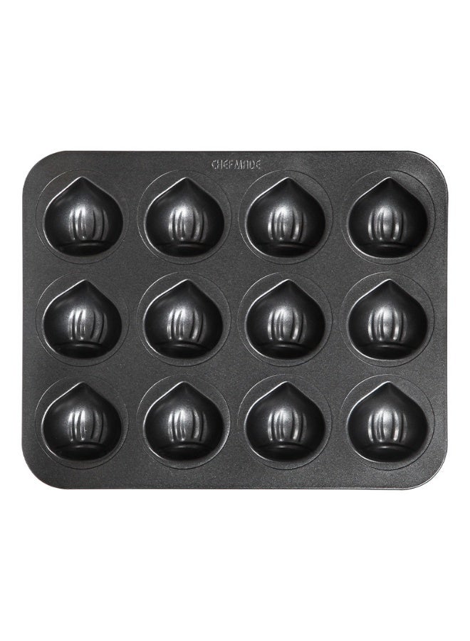 chefmade Black 12-Cup Non-Stick Chestnut Cake, Bread, and Pudding Mold - Image 4