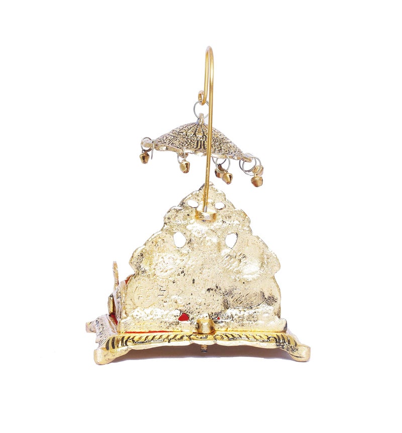 KridayKraft Metal Ladoo Gopal Singhasan Krishna Idol Accessories,Singhasan for Laddu Gopal Pooja,Decorative Showpiece Figurines,Religious Idol,Diwali Gift Article... - Image 4