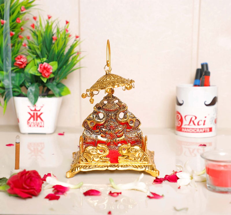 KridayKraft Metal Ladoo Gopal Singhasan Krishna Idol Accessories,Singhasan for Laddu Gopal Pooja,Decorative Showpiece Figurines,Religious Idol,Diwali Gift Article... - Image 1