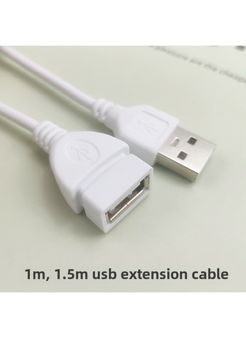 White 1m/1.5m USB Extension Cable Full Copper 1.5m white (data not supported)