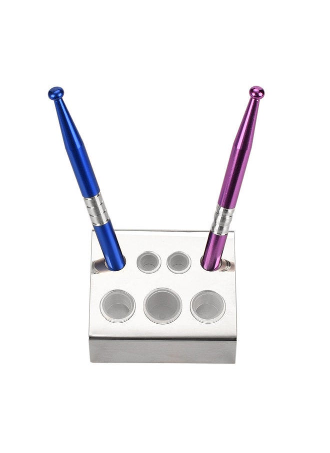 Generic Tattoo Ink Cup Holder 7 Holes Stainless Steel Tattoo Pigment Caps Holder  for Permanent Makeup Tattoo Machine Kit  - Image 2