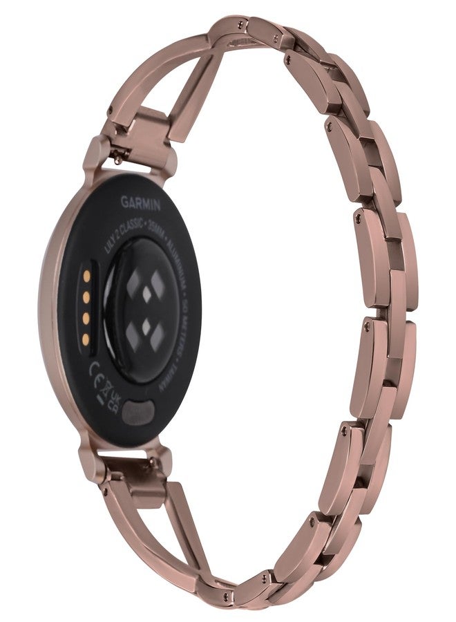 C2D JOY Stainless Steel Straps Compatible with Garmin Lily 2 Smartwatch Replacement Band for Women Jewelry Bracelet Dressy Wristband - Rose Gold - Image 2
