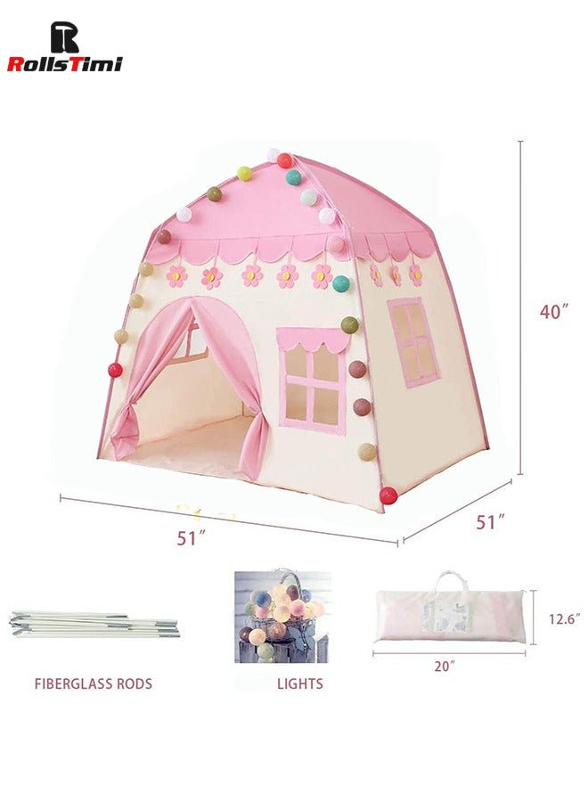 RollsTimi  Girls Princess Tent the Ultimate Indoor and Outdoor Playhouse for Kids Ideal Birthday Gift with Ball Light Flower Room - Image 2