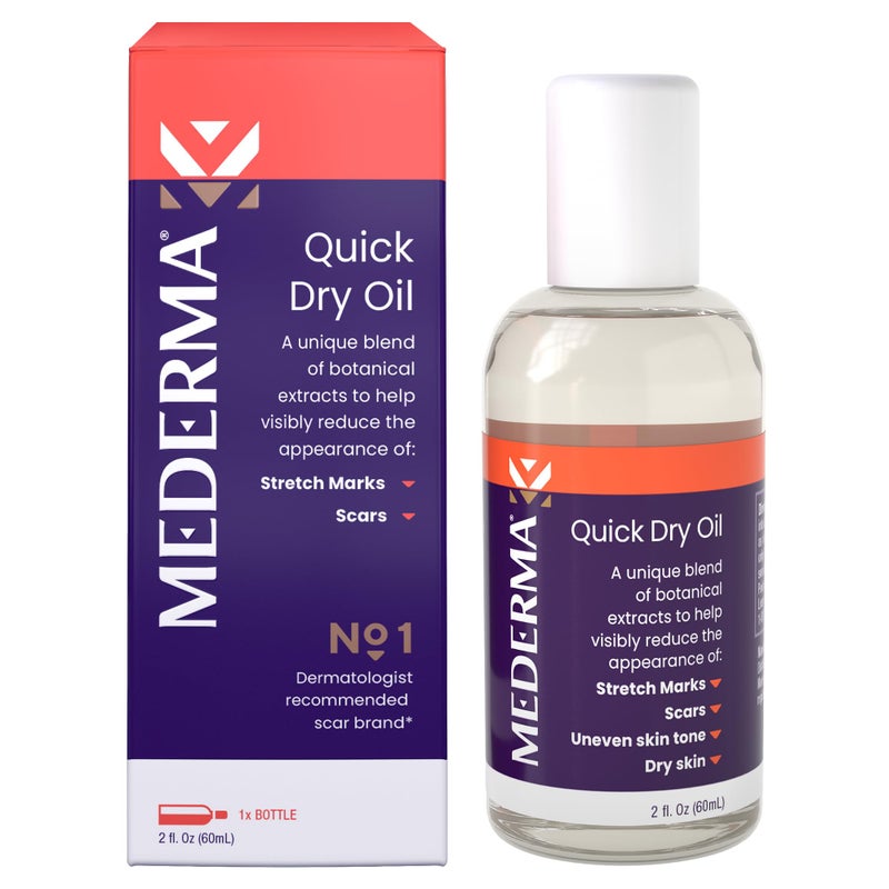 Mederma Quick Dry Oil Scar and Stretch Mark Treatment Helps to Improve the Appearance of Scars and Stretch Marks with Natural Botanical Extracts Paraben Free FastAbsorbing 202oz 60ml
