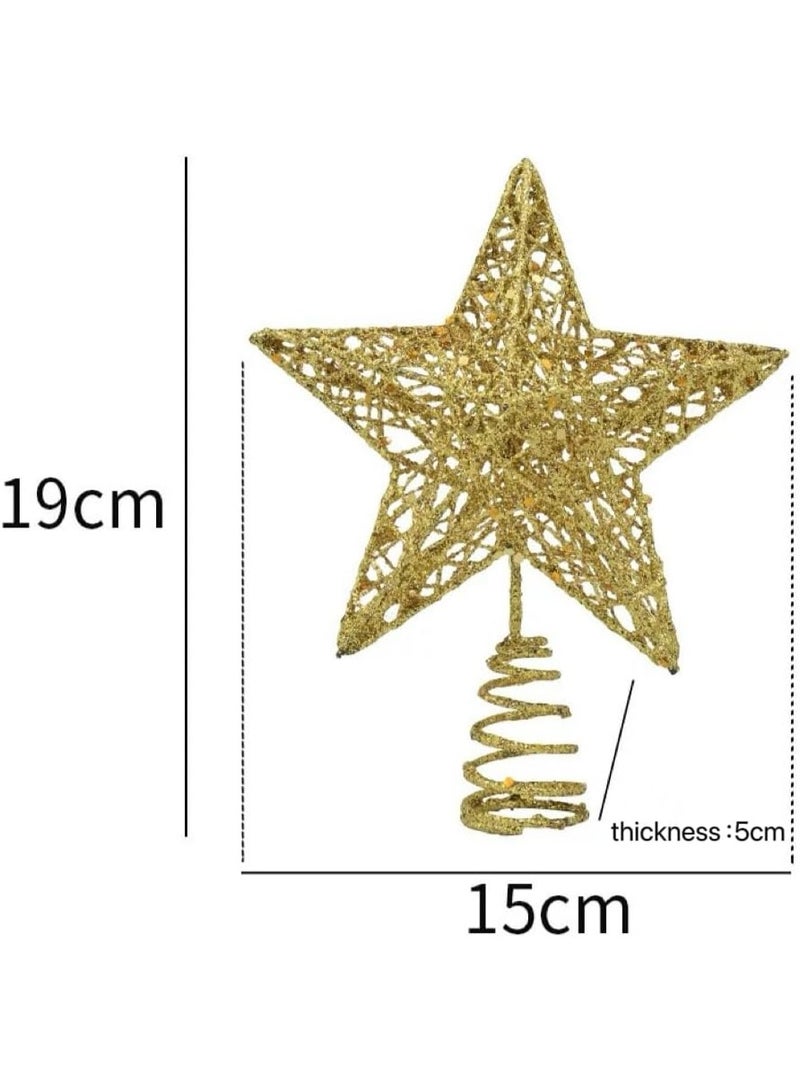 Concretization Glittering Hollow Small Star Christmas Tree Topper,Five-Pointed Star Christmas Tree Topper Ornament Suitable for DIY Crafts, Home Christmas Tree and Other Holiday Decorations (Gold) - Image 3
