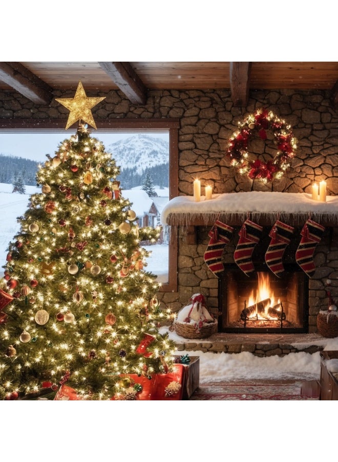 Concretization Glittering Hollow Small Star Christmas Tree Topper,Five-Pointed Star Christmas Tree Topper Ornament Suitable for DIY Crafts, Home Christmas Tree and Other Holiday Decorations (Gold) - Image 2