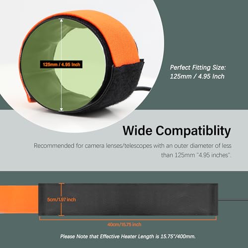 Astromania 40cm USB Lens Heater Warmer Dew Heater Strip Stepless Temperature Regulator for Universal Camera and Telescopes Lens Less Than 315 inch 80mm in Diameter - Image 3