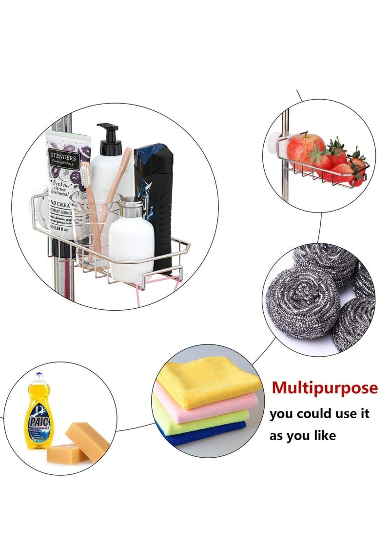 Kitchen Faucet Sponge Holder, Drainer Caddy for Dishwashing, Stainless Steel Faucet Storage Rack Hanging, Shelf Soap Sponge Storage Rack Silver 1pc - Image 4