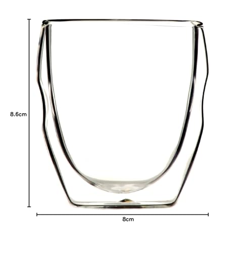 Ozeri Moderna Artisan Series Double Wall 8 oz Beverage Glasses - Set of 4 Drinking Glasses - Image 3